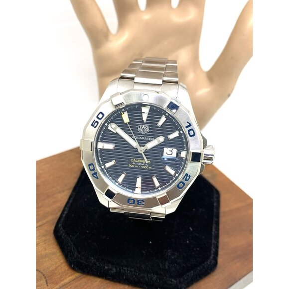 Tag Heuer Men's Watch WAY2012 Aquaracer Swiss Automatic Blue Dial Steel 43mm - Picture 1 of 14